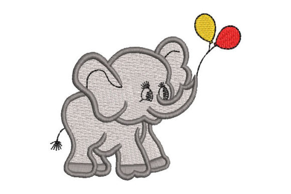 Baby Elephant with Balloons Embroidery Review