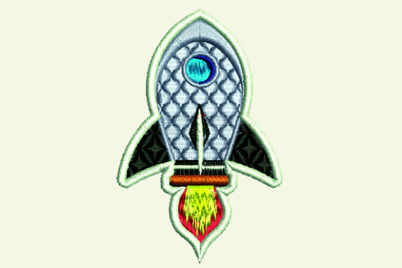 Spaceship Embroidery Design Review for Small Business Merch